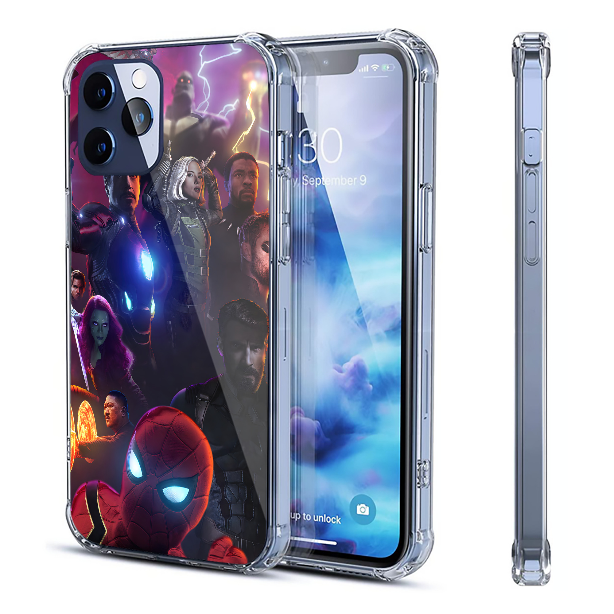 （画像用） アベンジャーズ The Avengers 【iPhone 12シリーズ対応】透明スマホケース（クリアソフトケース）